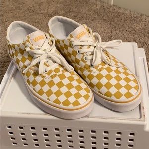 yellow checkerboard vans